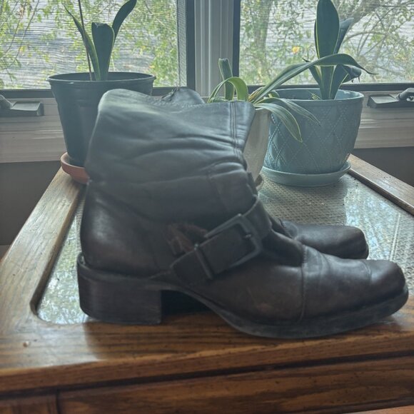 Brown Real Leather Bike Boots Women's Size 7 - Picture 7 of 11